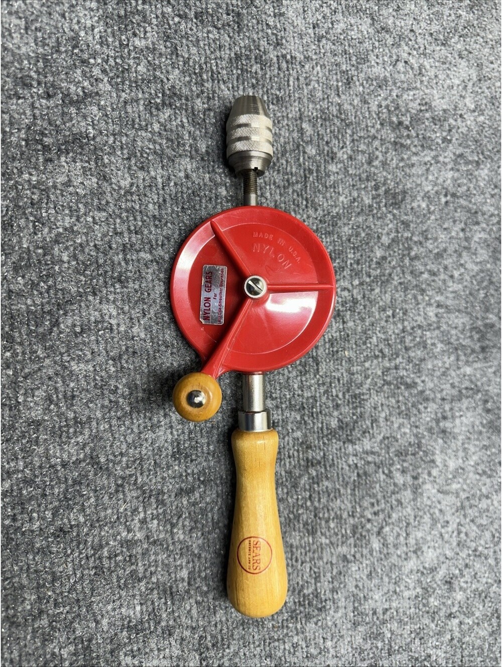 Vintage Sears Roebuck Eggbeater Nylon Hand Crank Drill Made In USA